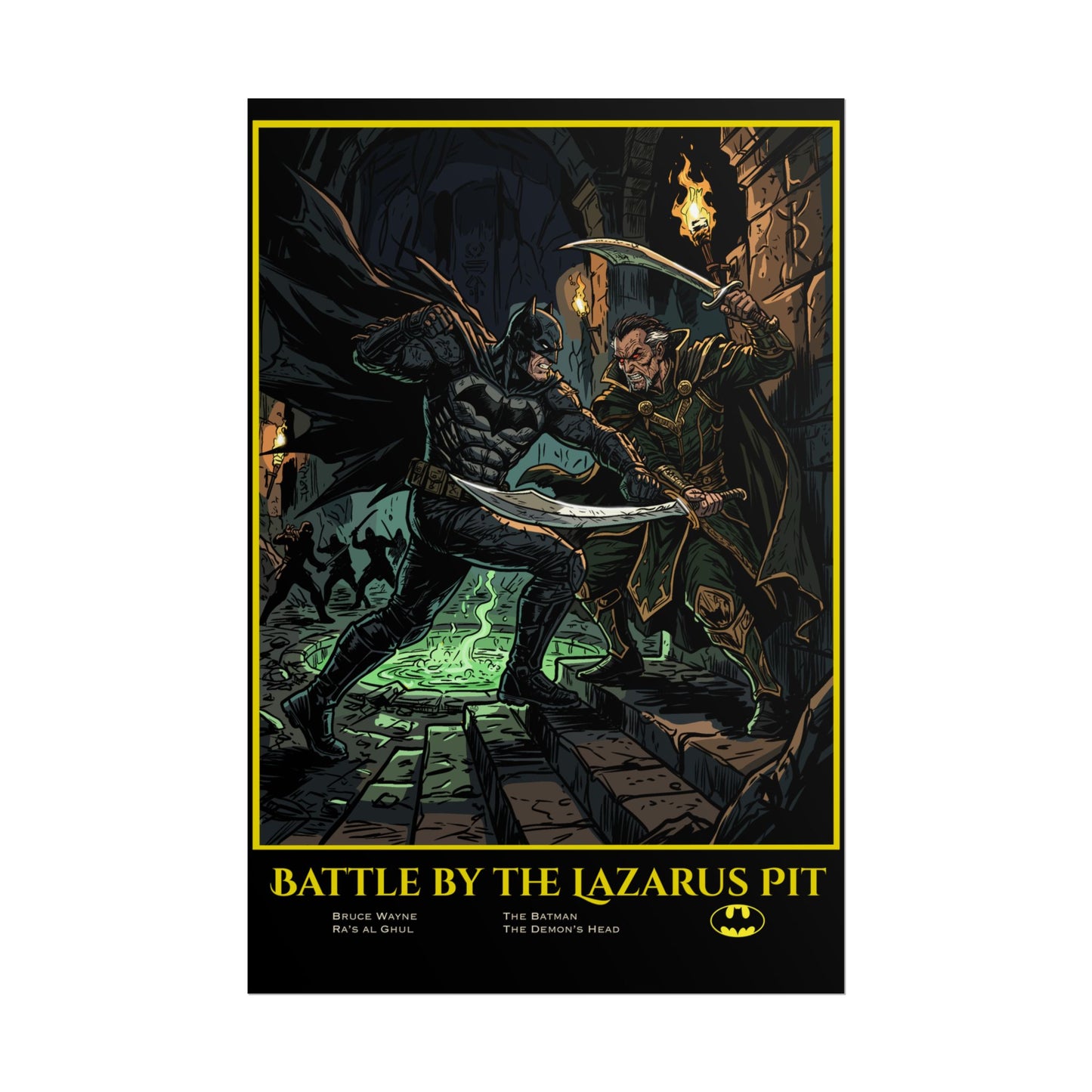 Batman "Battle by the Lazarus Pit" Poster — Rolled Collectible Art Print