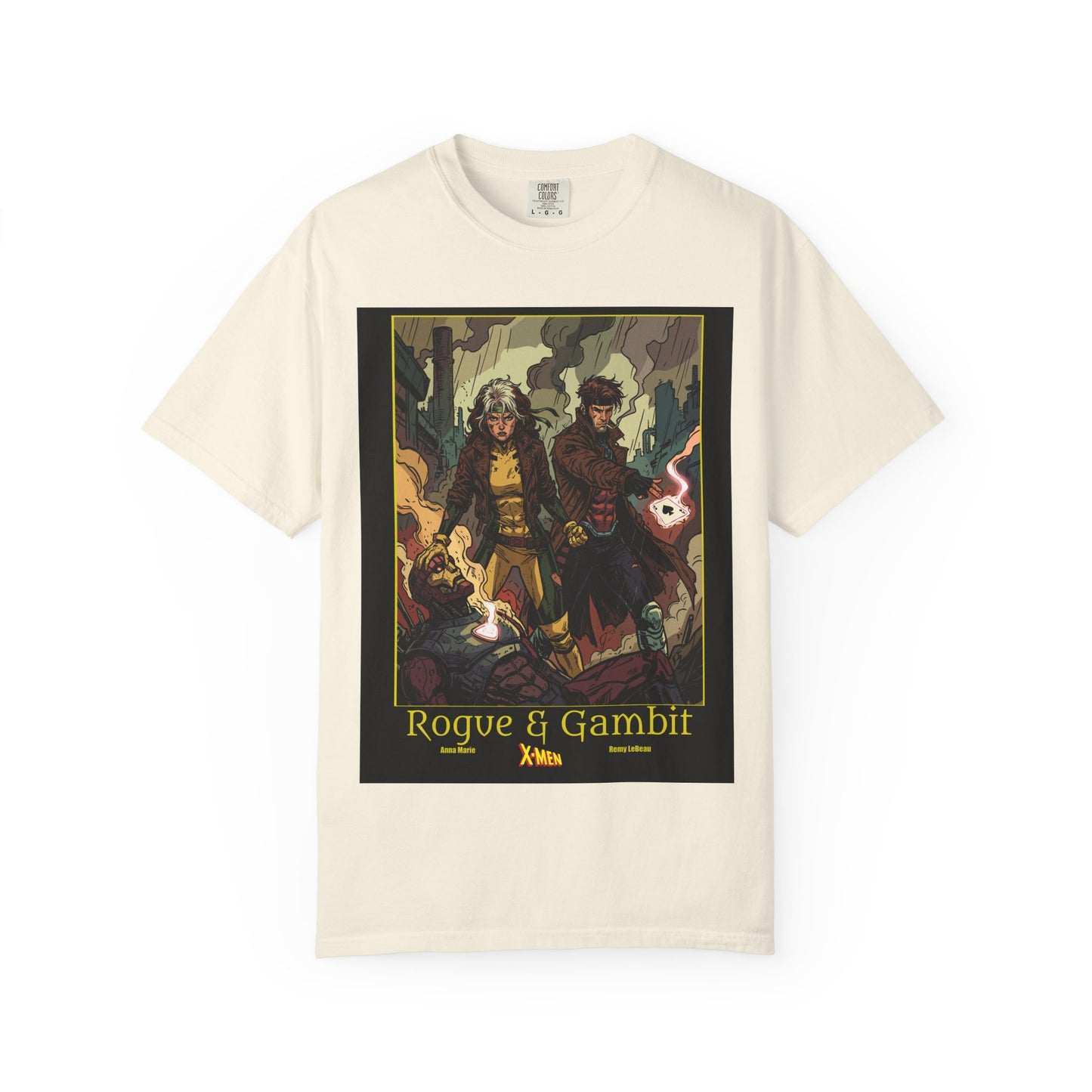 Rogue & Gambit Graphic T-Shirt — Comic Art Mutant Duo Tee