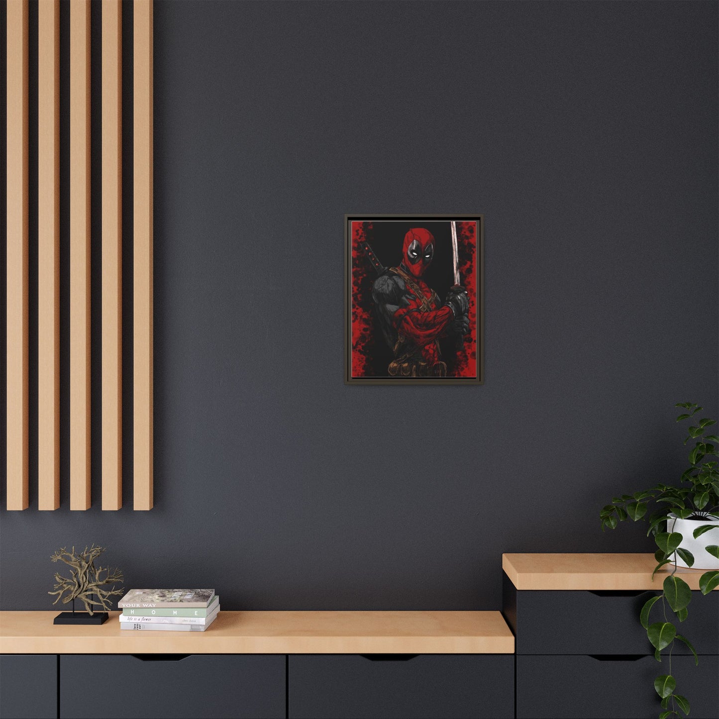 The Merc #2 - Framed Canvas Wall Art — Comic Antihero Sword Portrait