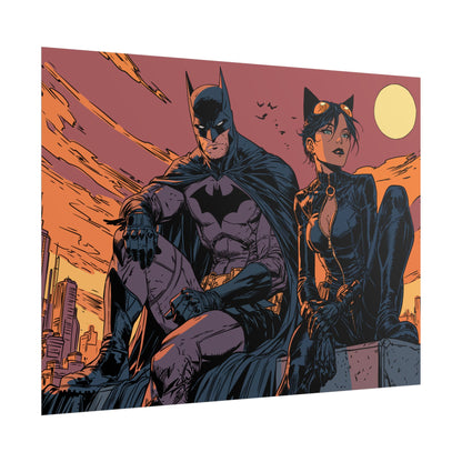 Batman & Catwoman Landscape Art Poster