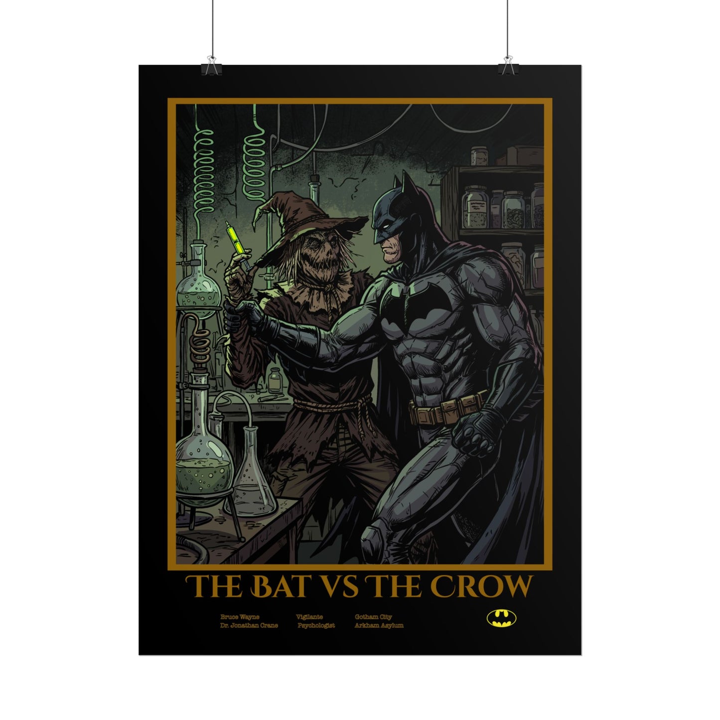 Batman vs Scarecrow Cinematic Rolled Poster — Vintage Comic Movie Art Print