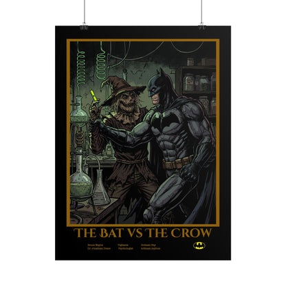 Batman vs Scarecrow Cinematic Rolled Poster — Vintage Comic Movie Art Print