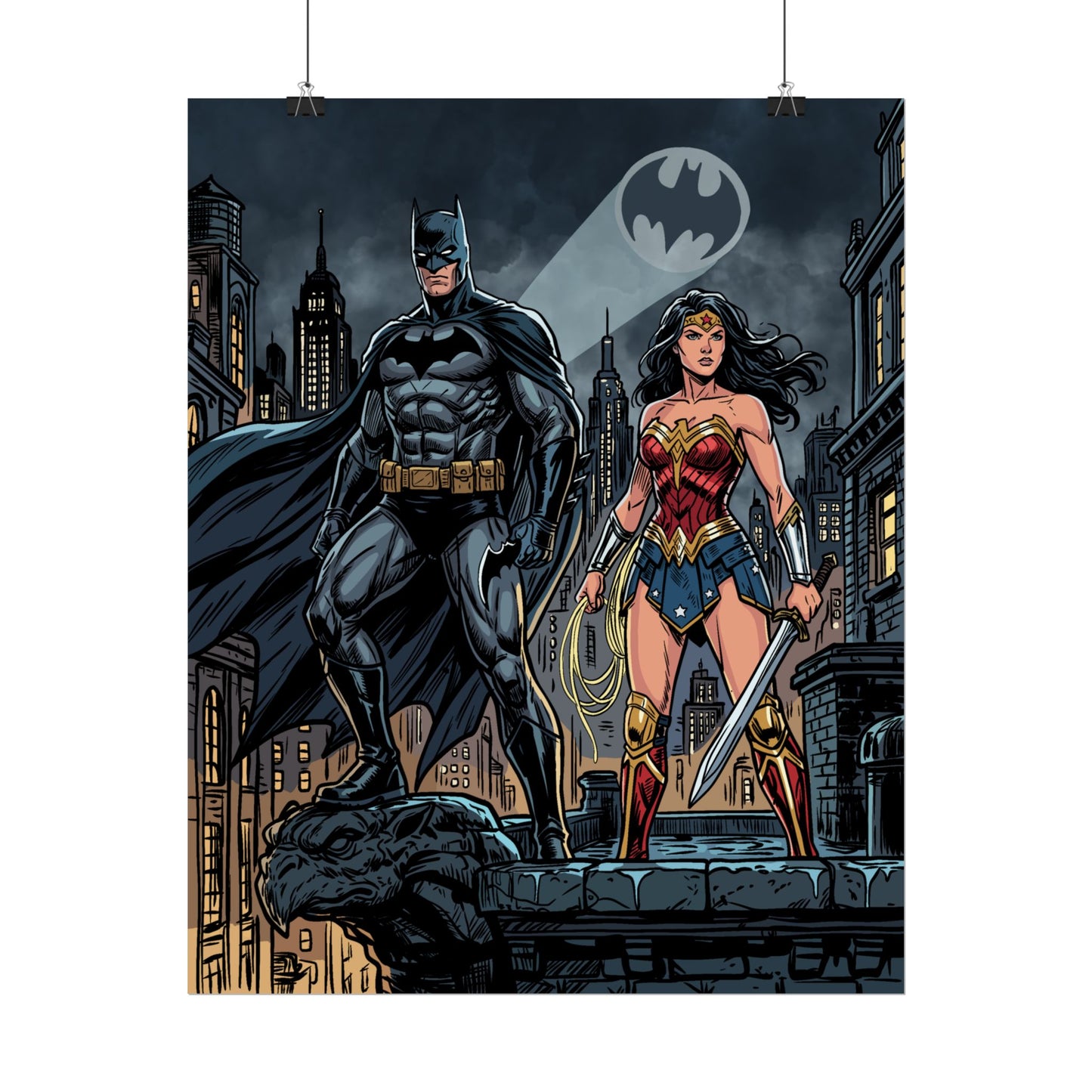 Batman & Wonder Woman City Night Poster