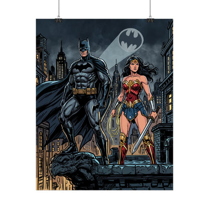 Batman & Wonder Woman City Night Poster