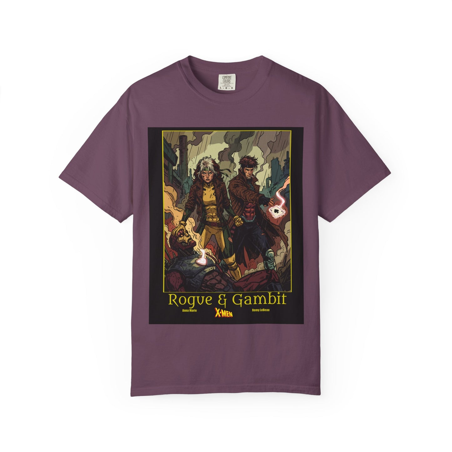 Rogue & Gambit Graphic T-Shirt — Comic Art Mutant Duo Tee