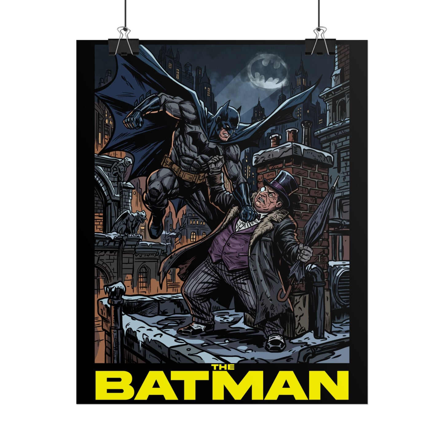 Batman vs Penguin Cinematic Rolled Poster
