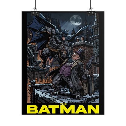 Batman vs Penguin Cinematic Rolled Poster