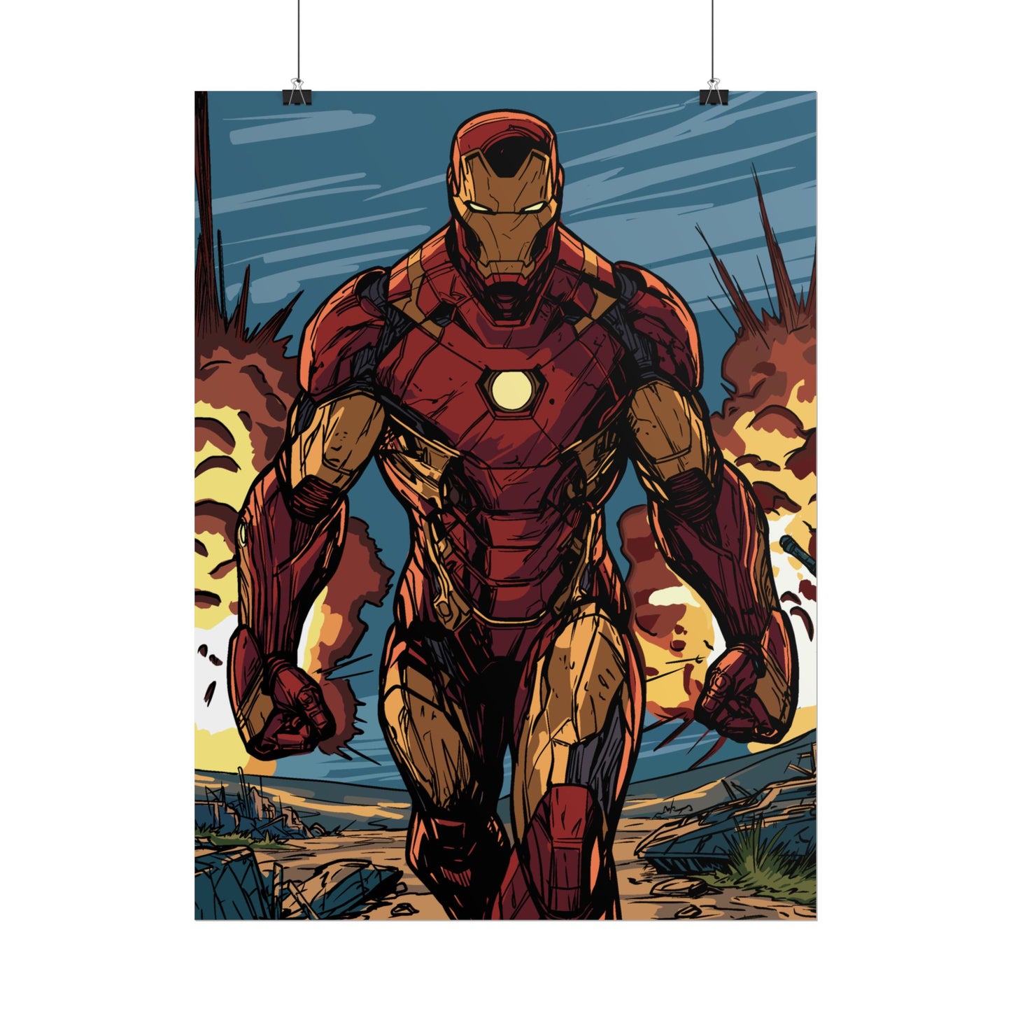 Iron Man Comic Art Poster — Rolled Superhero Wall Print