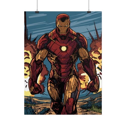 Iron Man Comic Art Poster — Rolled Superhero Wall Print