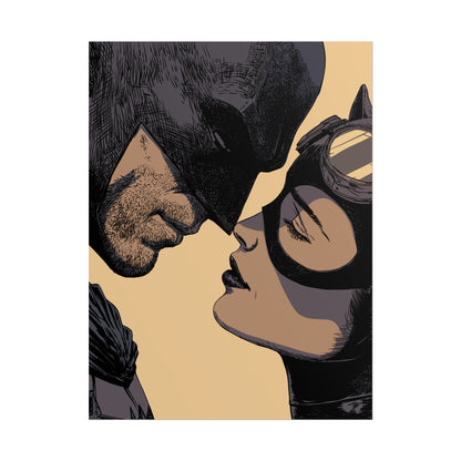 Batman & Catwoman Kiss Poster
