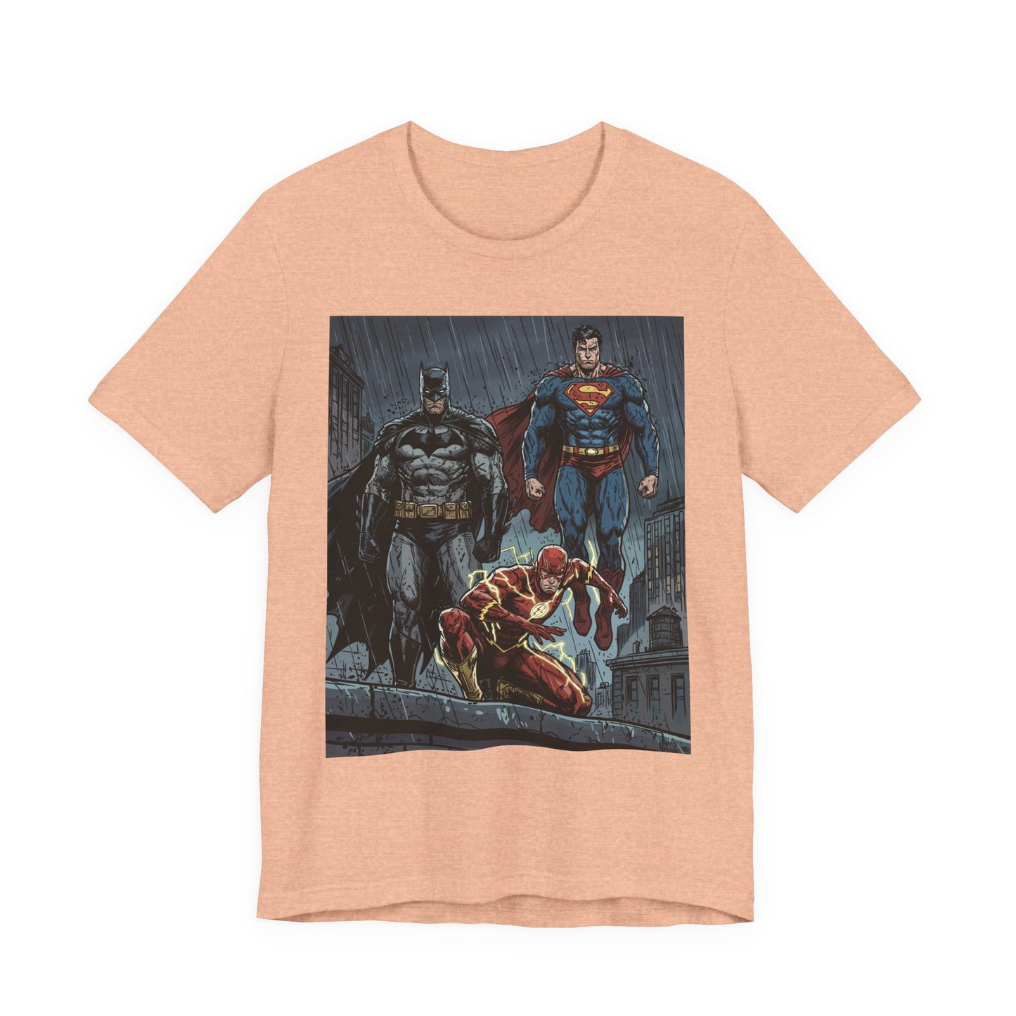 Superhero Team Graphic Tee — Batman, Superman & The Flash