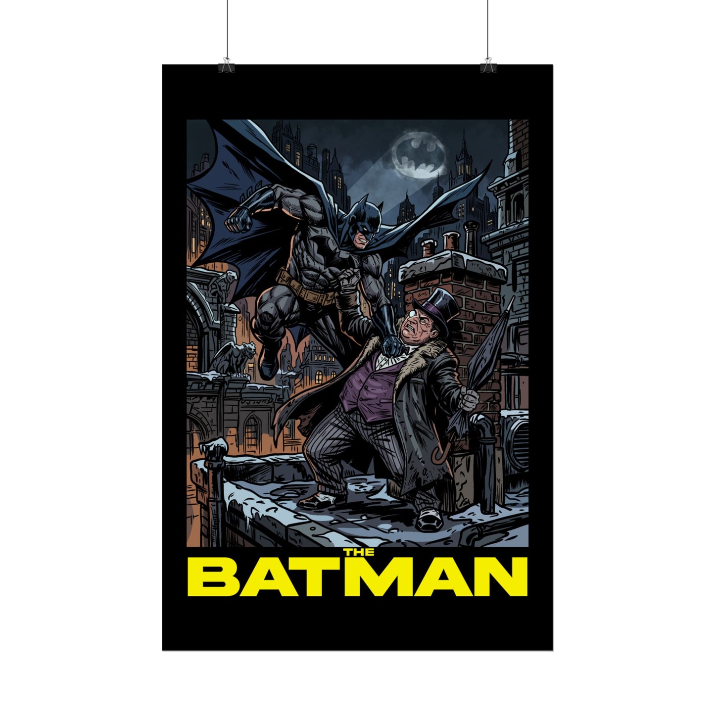Batman vs Penguin Cinematic Rolled Poster