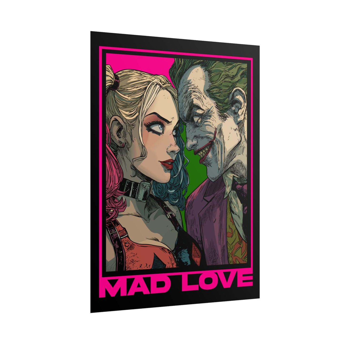 "Mad Love" Harley Quinn & Joker Comic Art Rolled Poster