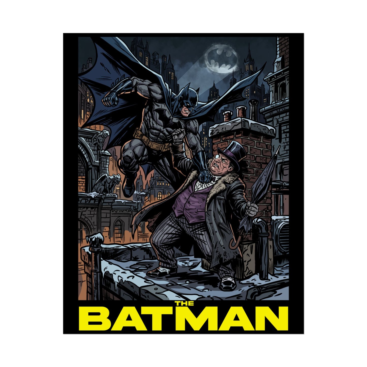 Batman vs Penguin Cinematic Rolled Poster