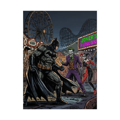 Batman vs Joker Carnival Poster – Rolled Comic Art Print