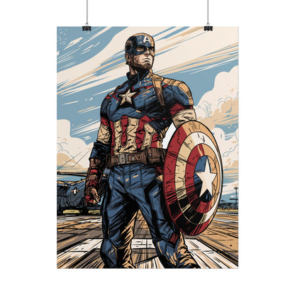 Captain America Retro Art Poster — Rolled Superhero Wall Print