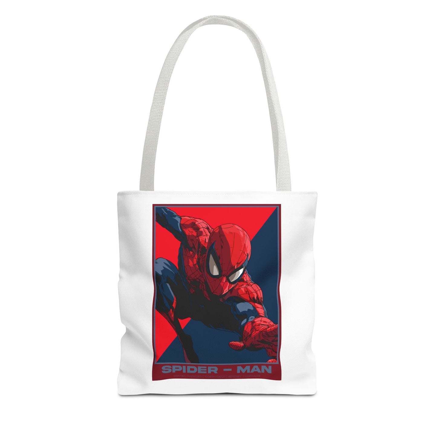 Spider-Man Graphic Tote Bag — Retro Red & Blue Comic Design
