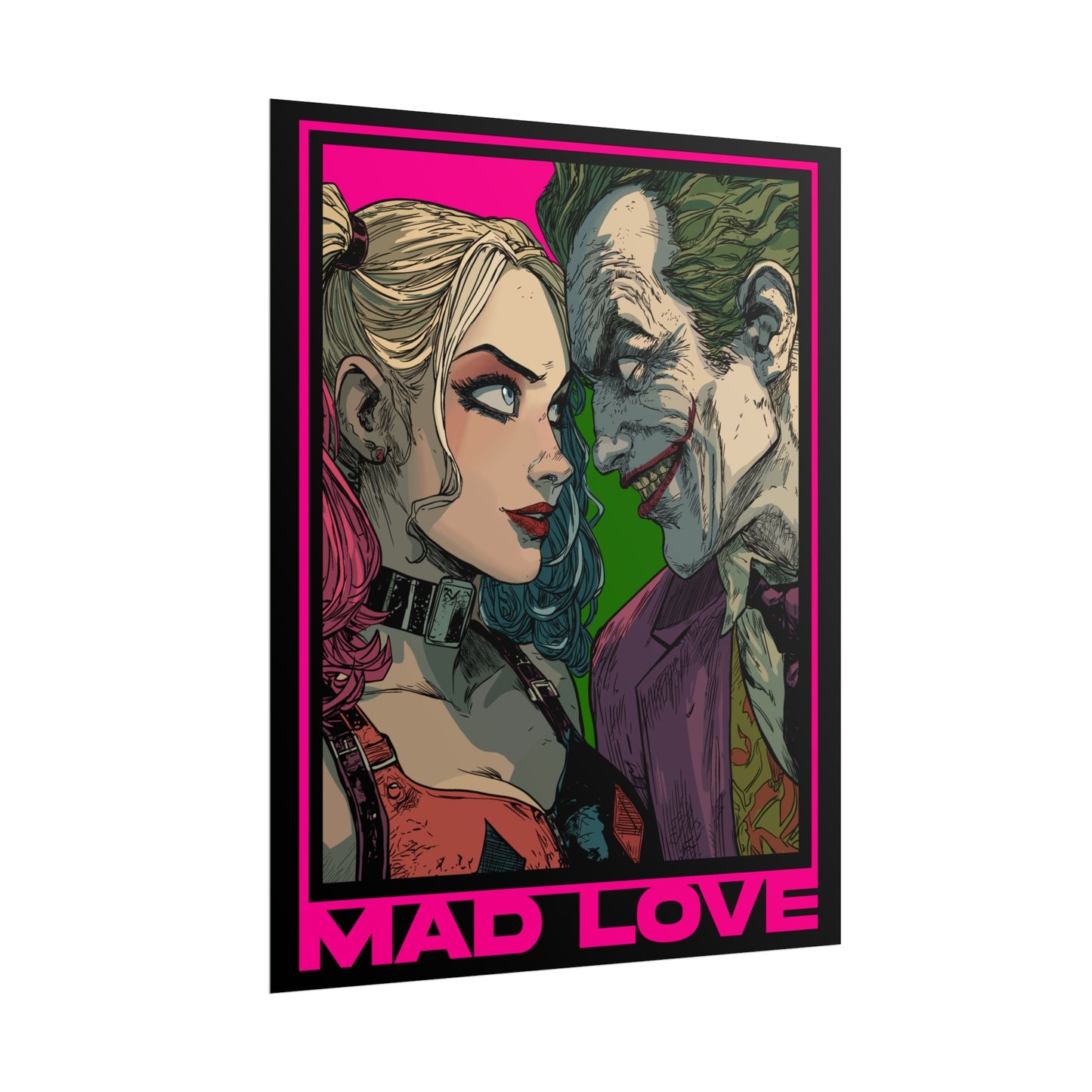 "Mad Love" Harley Quinn & Joker Comic Art Rolled Poster