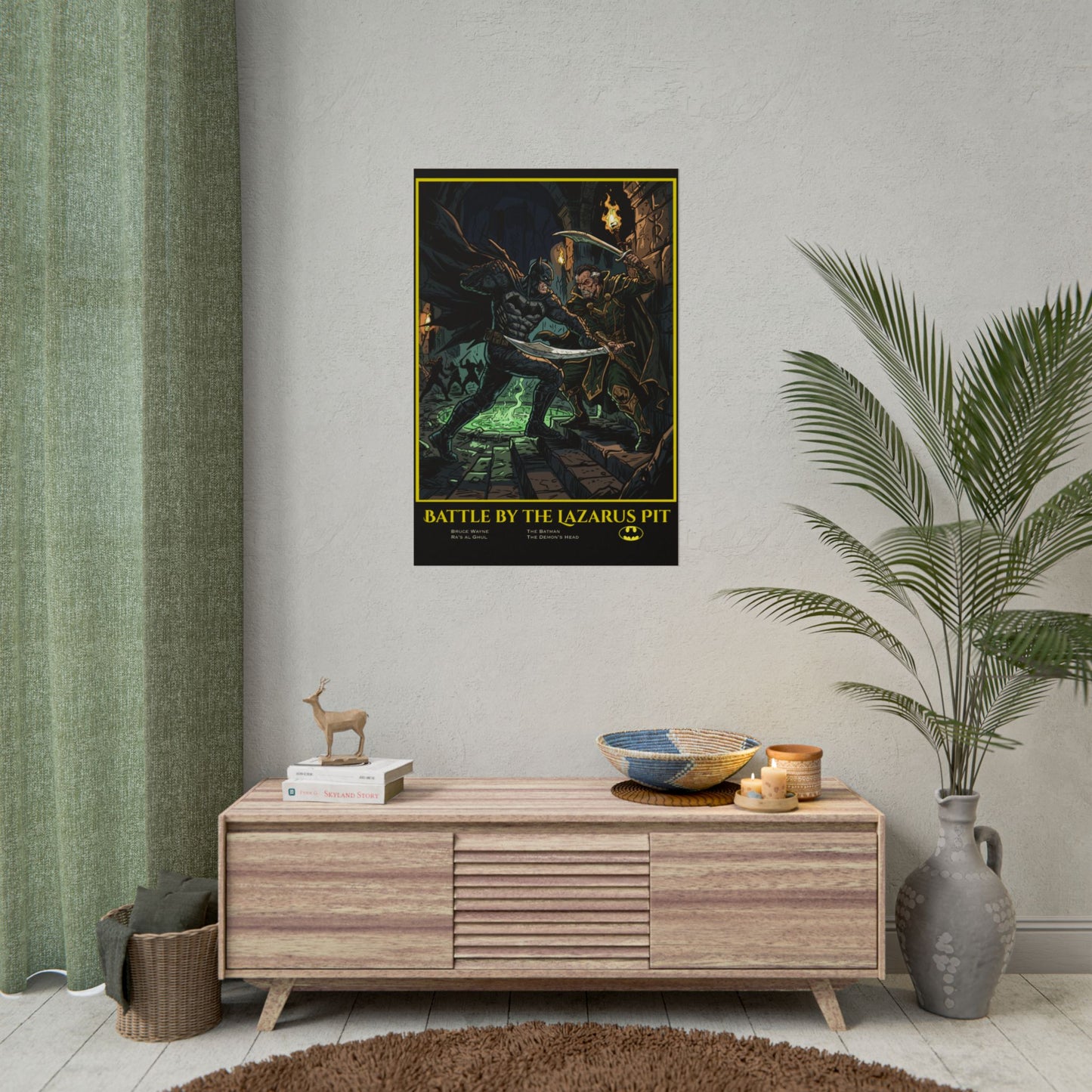 Batman "Battle by the Lazarus Pit" Poster — Rolled Collectible Art Print