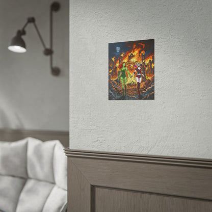 Harley Quinn & Poison Ivy Arkham Asylum Poster — Rolled Comic Art Print