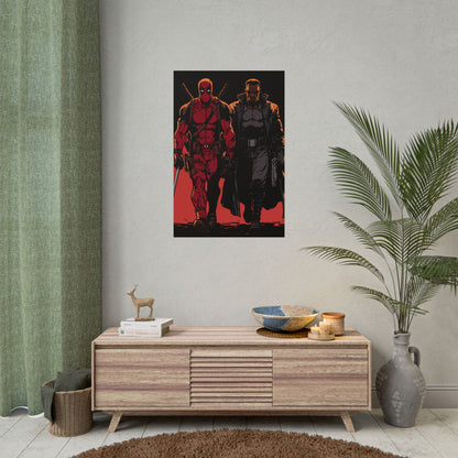 Deadpool & Blade Comic Art Print