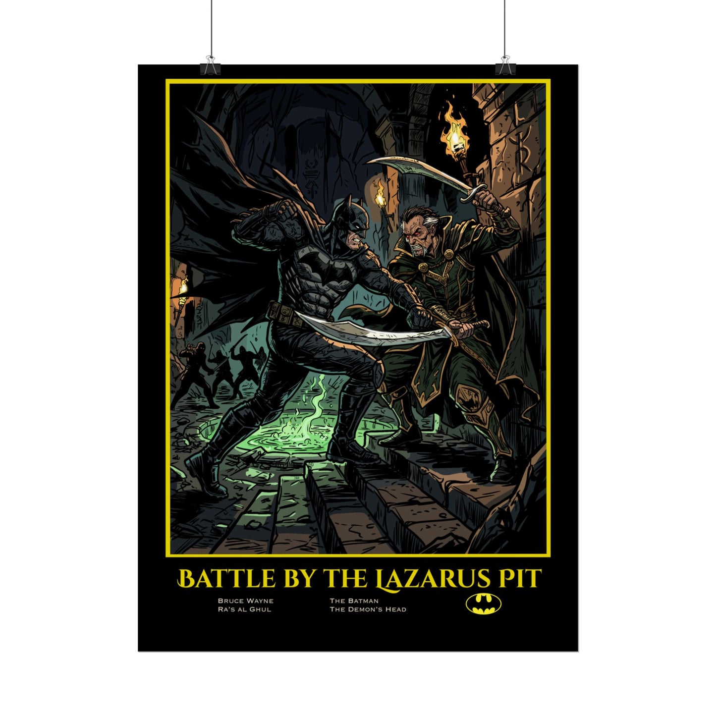 Batman "Battle by the Lazarus Pit" Poster — Rolled Collectible Art Print