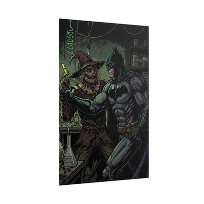Batman & Scarecrow Poster — Dark Comic Book Art, Horror Superhero Wall Decor