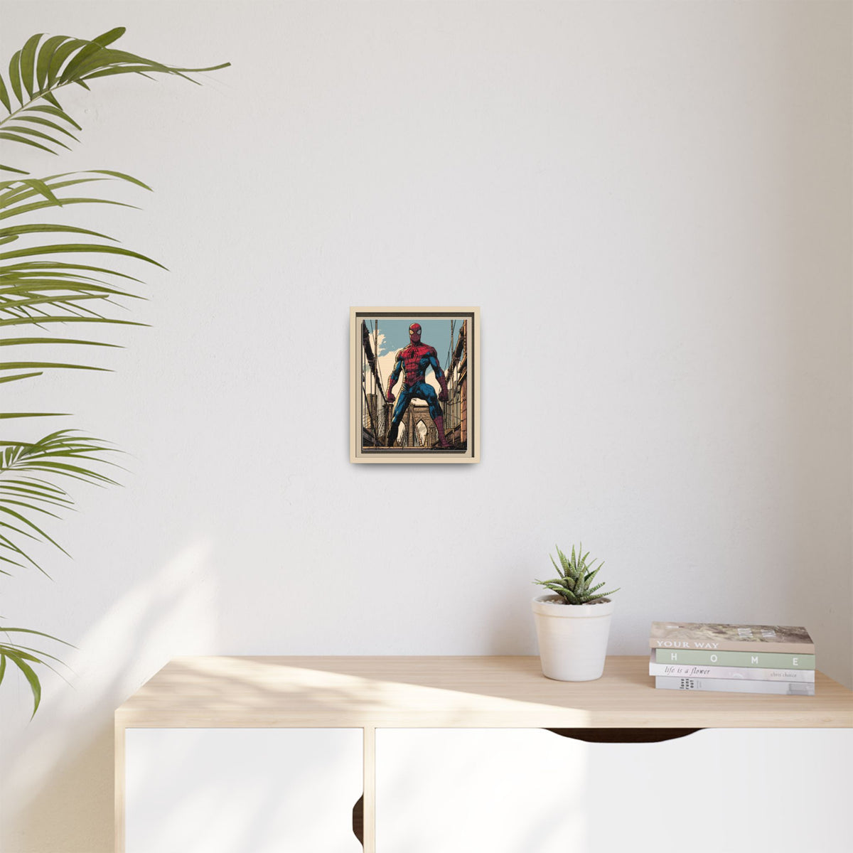Spider-Man Comic Art Matte Framed Canvas