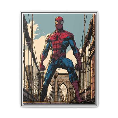 Spider-Man Comic Art Matte Framed Canvas
