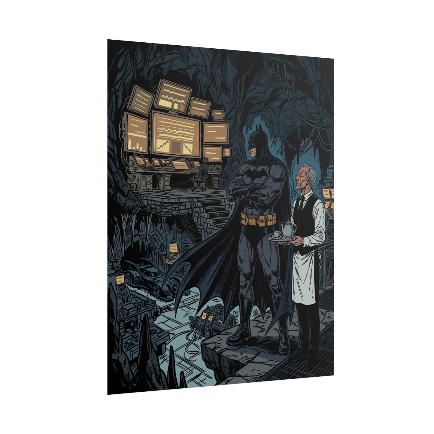 Batman Batcave Poster — Gotham Hero Art Print (Rolled)