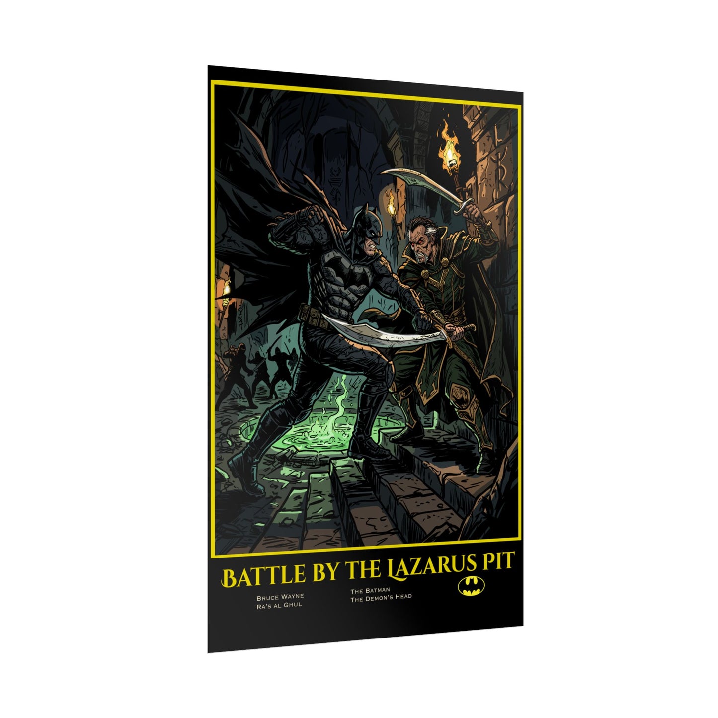 Batman "Battle by the Lazarus Pit" Poster — Rolled Collectible Art Print