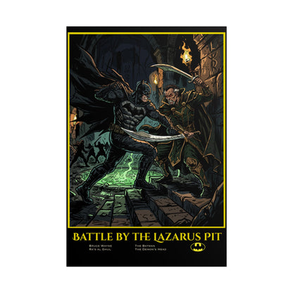 Batman "Battle by the Lazarus Pit" Poster — Rolled Collectible Art Print