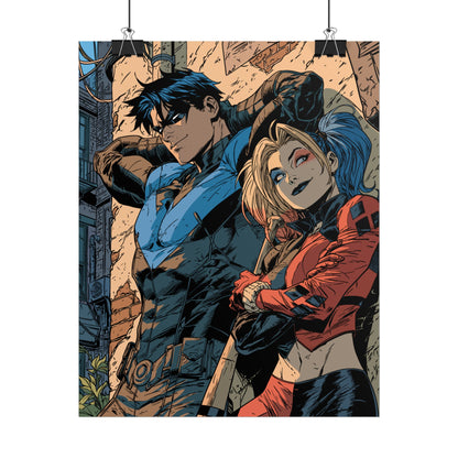 Nightwing & Harley Quinn Rolled Print