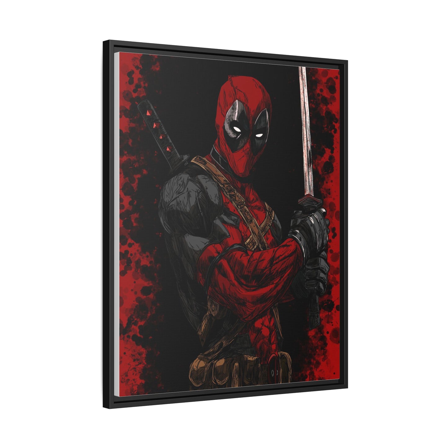 The Merc #2 - Framed Canvas Wall Art — Comic Antihero Sword Portrait