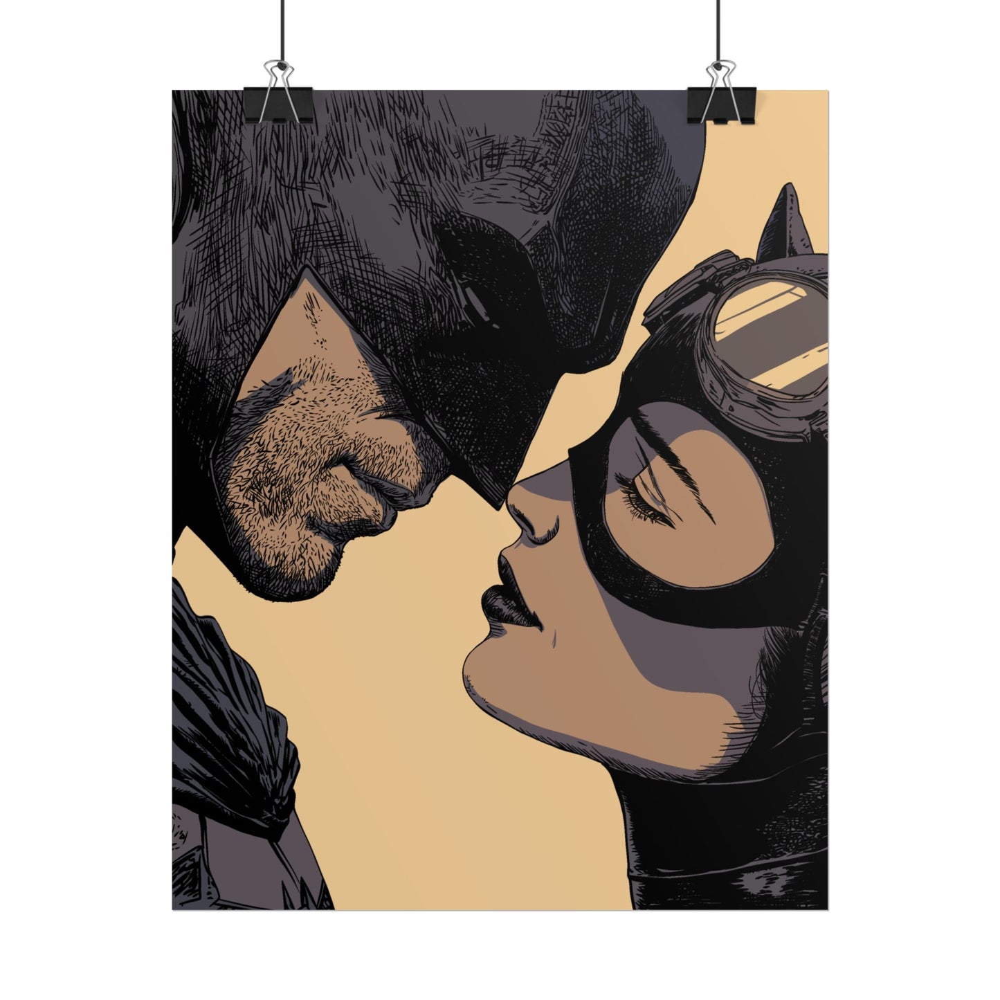 Batman & Catwoman Kiss Poster