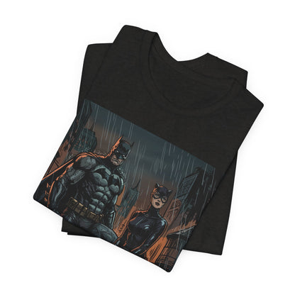 Batman & Catwoman Rain Night T‑Shirt