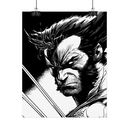 Wolverine Black & White Comic Art Poster