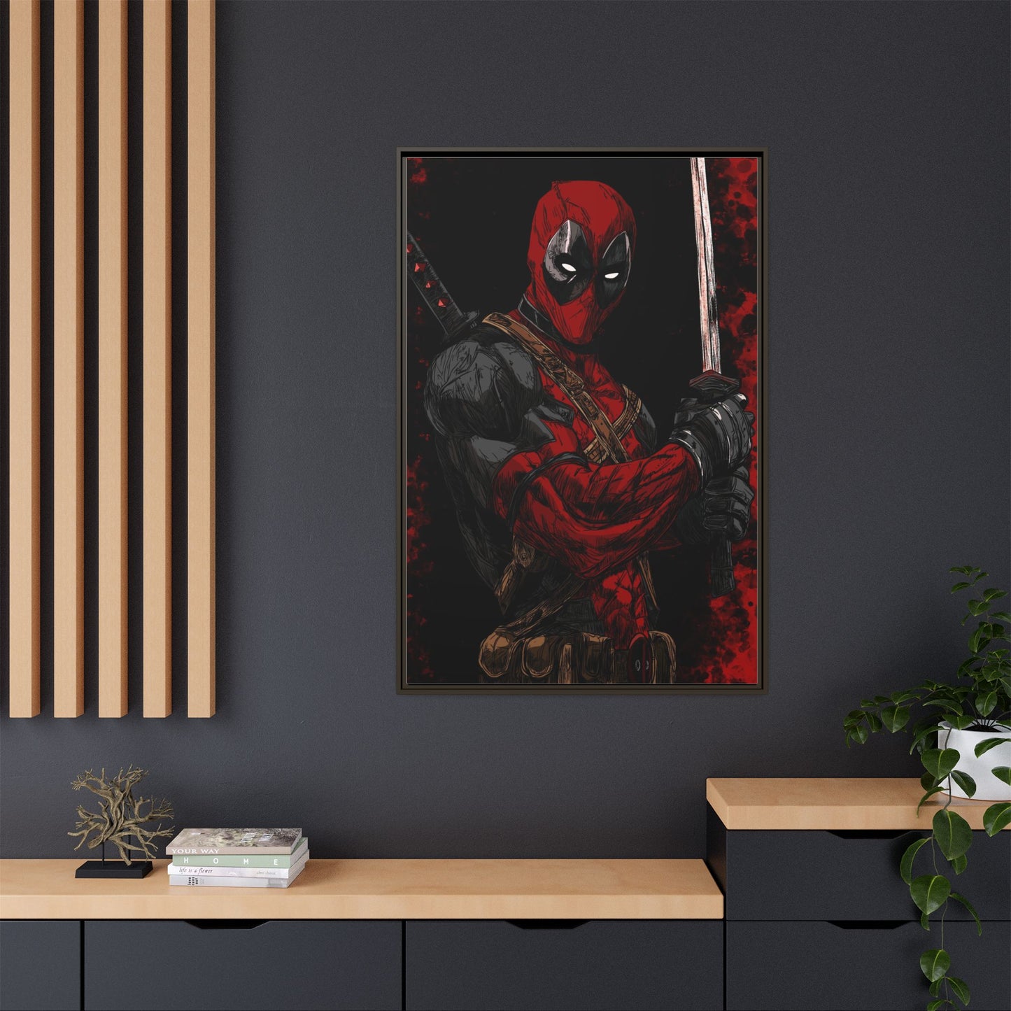 The Merc #2 - Framed Canvas Wall Art — Comic Antihero Sword Portrait