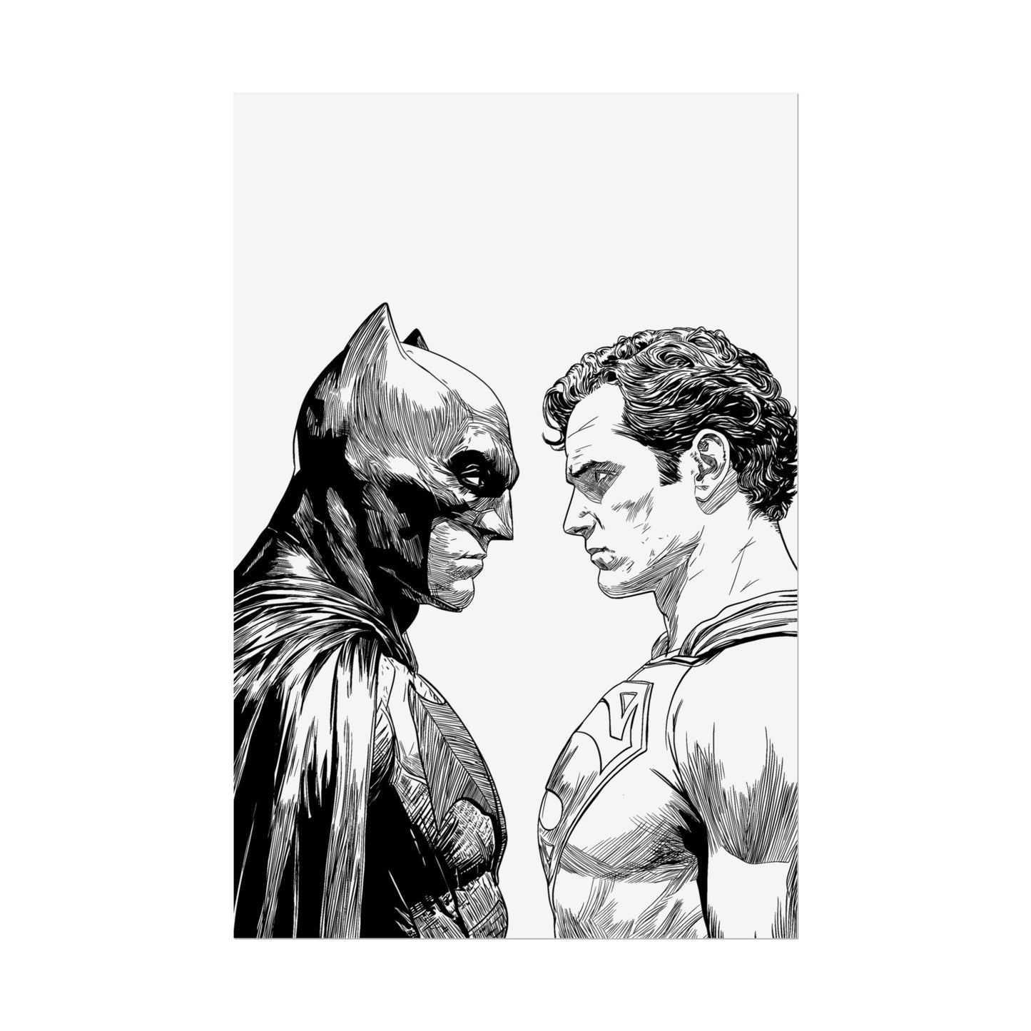 Batman vs Superman Black & White Poster