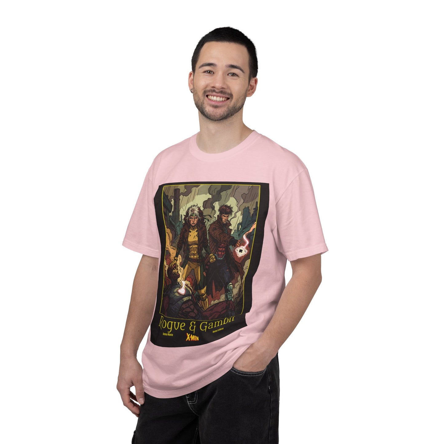 Rogue & Gambit Graphic T-Shirt — Comic Art Mutant Duo Tee