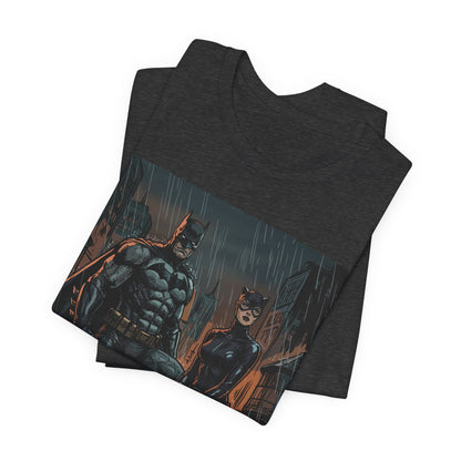 Batman & Catwoman Rain Night T‑Shirt