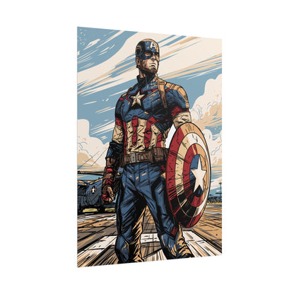 Captain America Retro Art Poster — Rolled Superhero Wall Print