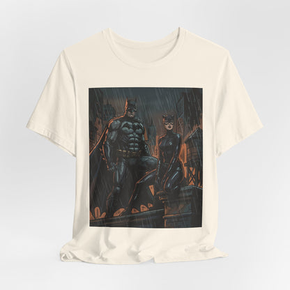 Batman & Catwoman Rain Night T‑Shirt