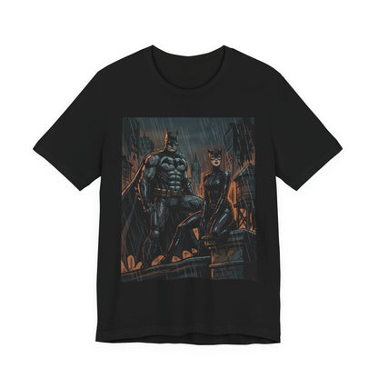 Batman & Catwoman Rain Night T‑Shirt