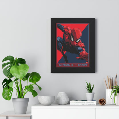 Spider-Man Framed Poster — Vertical Comic Art Print