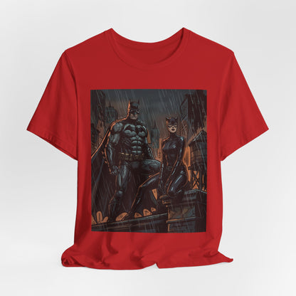 Batman & Catwoman Rain Night T‑Shirt