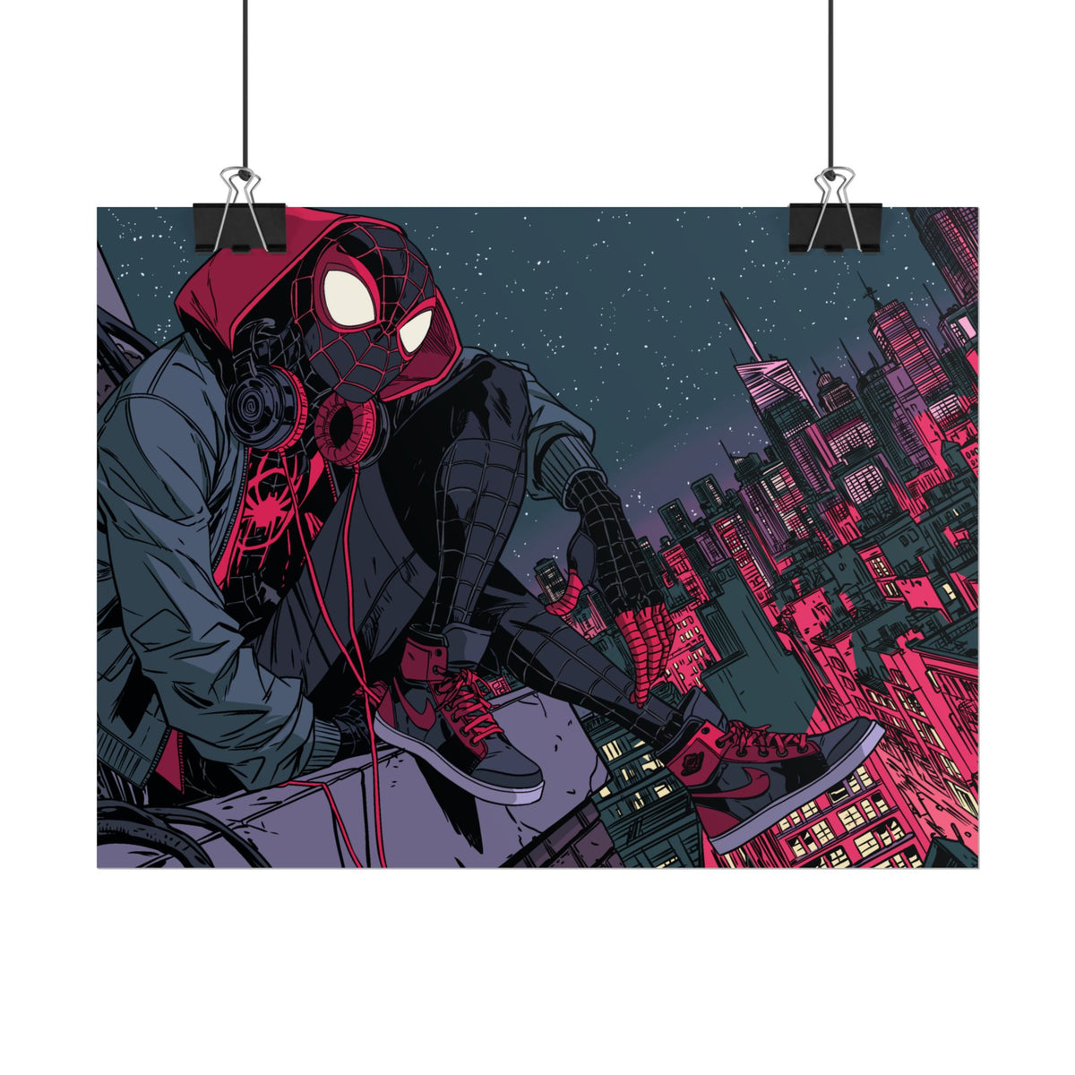 Spider-Verse Miles Morales Poster — Neon City