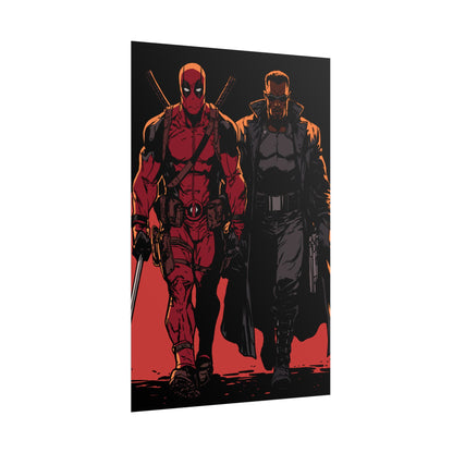 Deadpool & Blade Comic Art Print