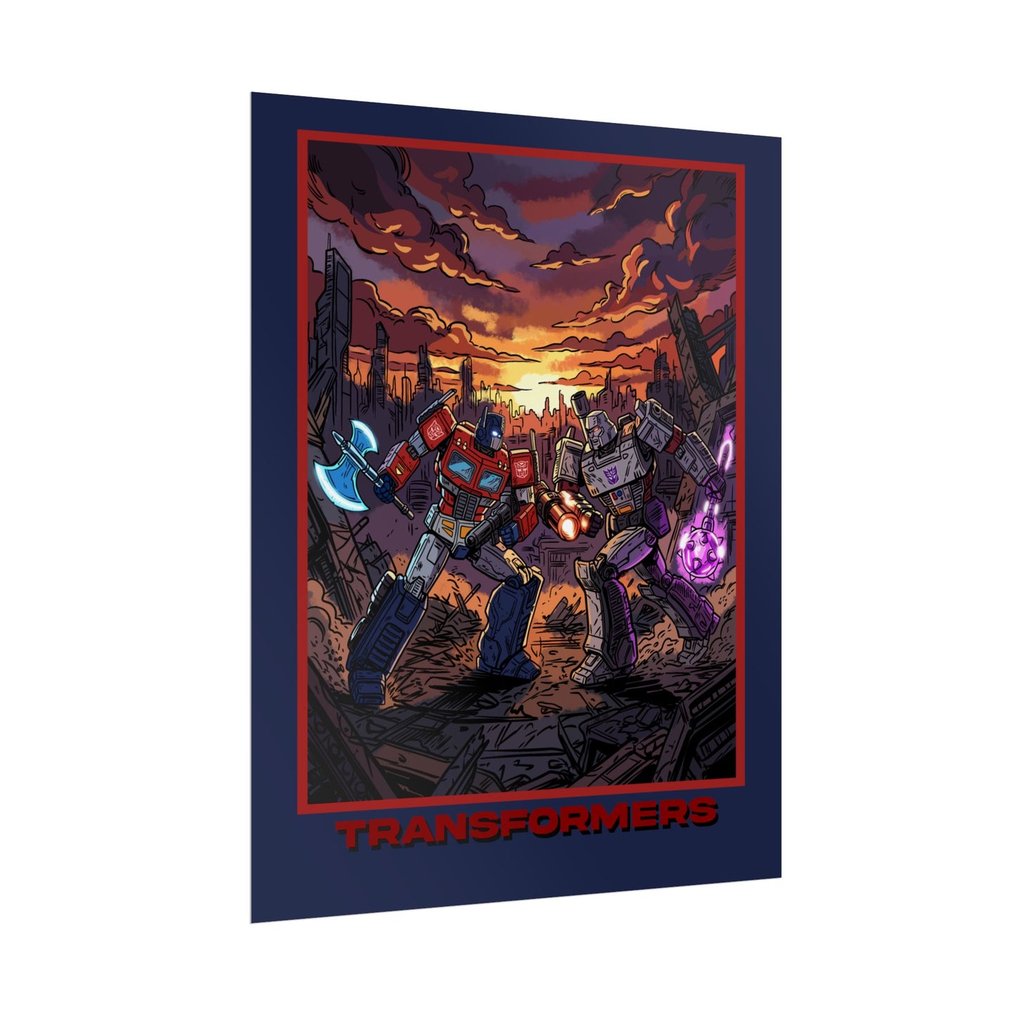 Transformers Optimus vs Megatron Cinematic Poster