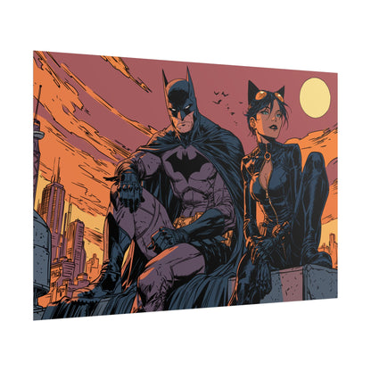 Batman & Catwoman Landscape Art Poster